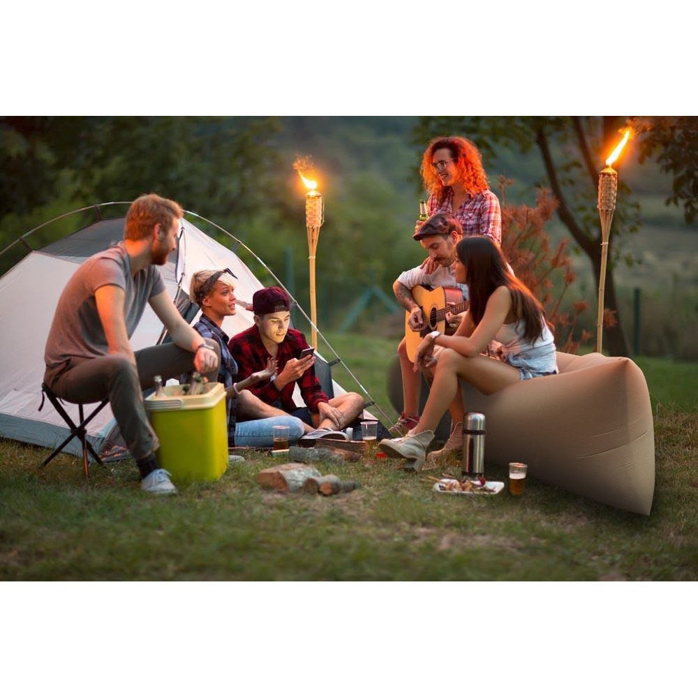 HOZRO, Saltea Gonflabila tip Sezlong, Lazy Bag pentru Plaja sau Piscina, Umflare Rapida fara Pompa + Sac Depozitare, culoare Negru BESTSELLS