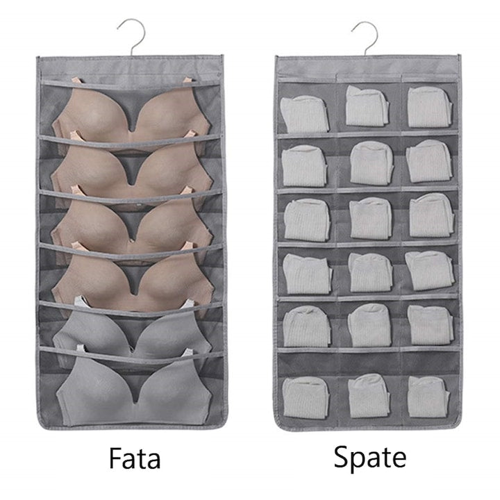 Organizator Suspendat Premium pentru Lenjerie și Șosete, 24 Compartimente, Poliester, 40x80 cm BESTSELLS