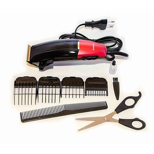 Aparat profesional de tuns HOZRO GM 807, 9 piese, alimentat la priza, lame din otel, silentios, 4 piepteni de fixare BESTSELLS