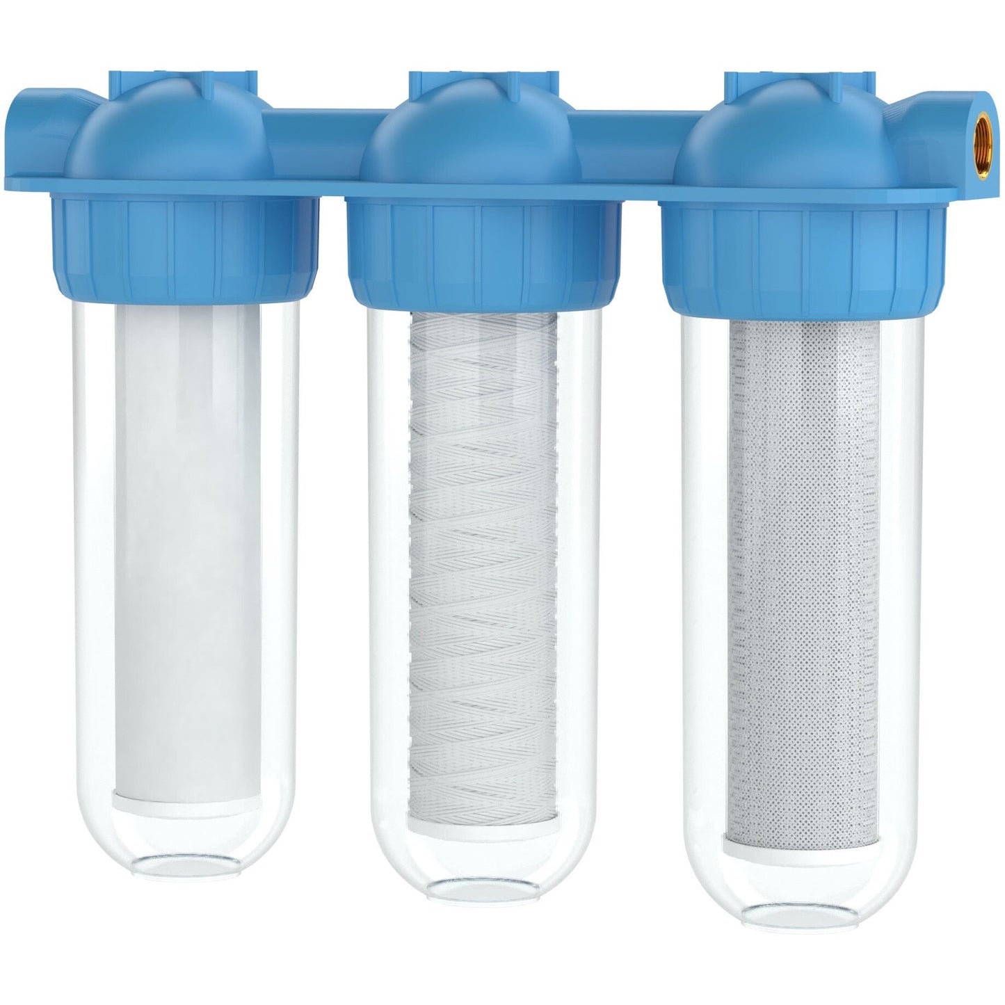 Sistem de Filtrare Apa HOZRO® Triplu 3/4" – Statie Premium cu 3 Trepte de Filtrare HOZRO