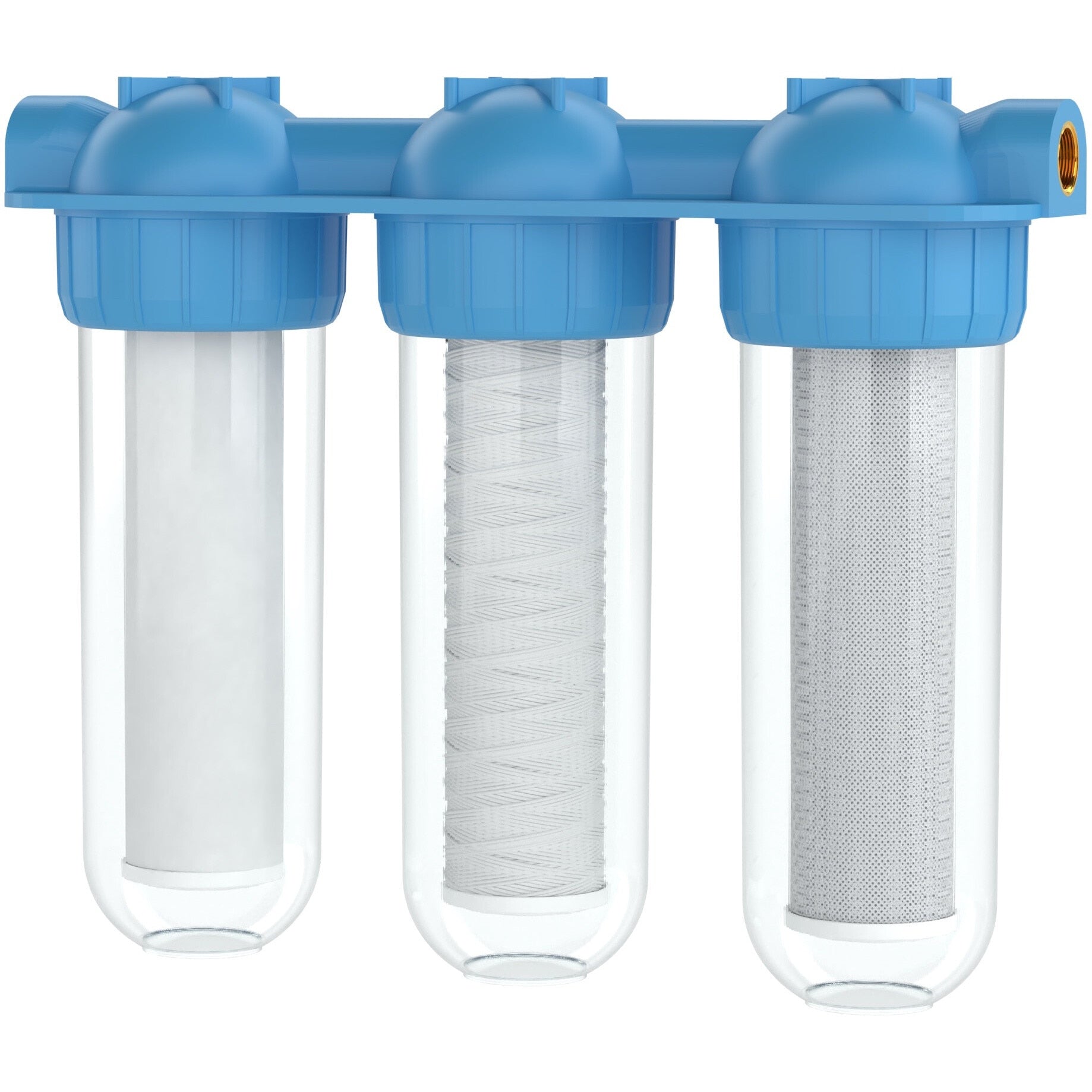 Sistem de Filtrare Apa HOZRO® Triplu 3/4" – Statie Premium cu 3 Trepte de Filtrare HOZRO