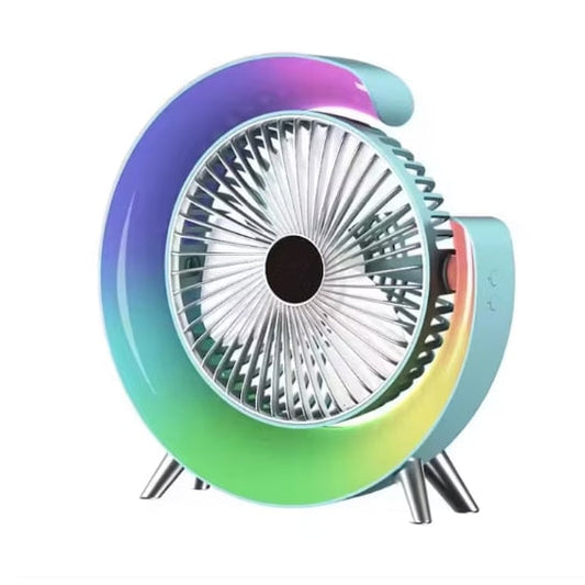 Mini aer conditionat cu ventilatie, HOZRO cu 5 moduri de iluminare LED, ajustabil 180°, alimentare USB-C, portabil, pentru masa sau birou HOZRO