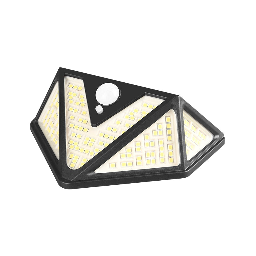 Lampa HOZRO, incarcare solara, 166 x LED SMD, senzor de miscare/lumina/stare de veghe, buton ON/OFF, CL-166, Design Modern, Negru HOZRO