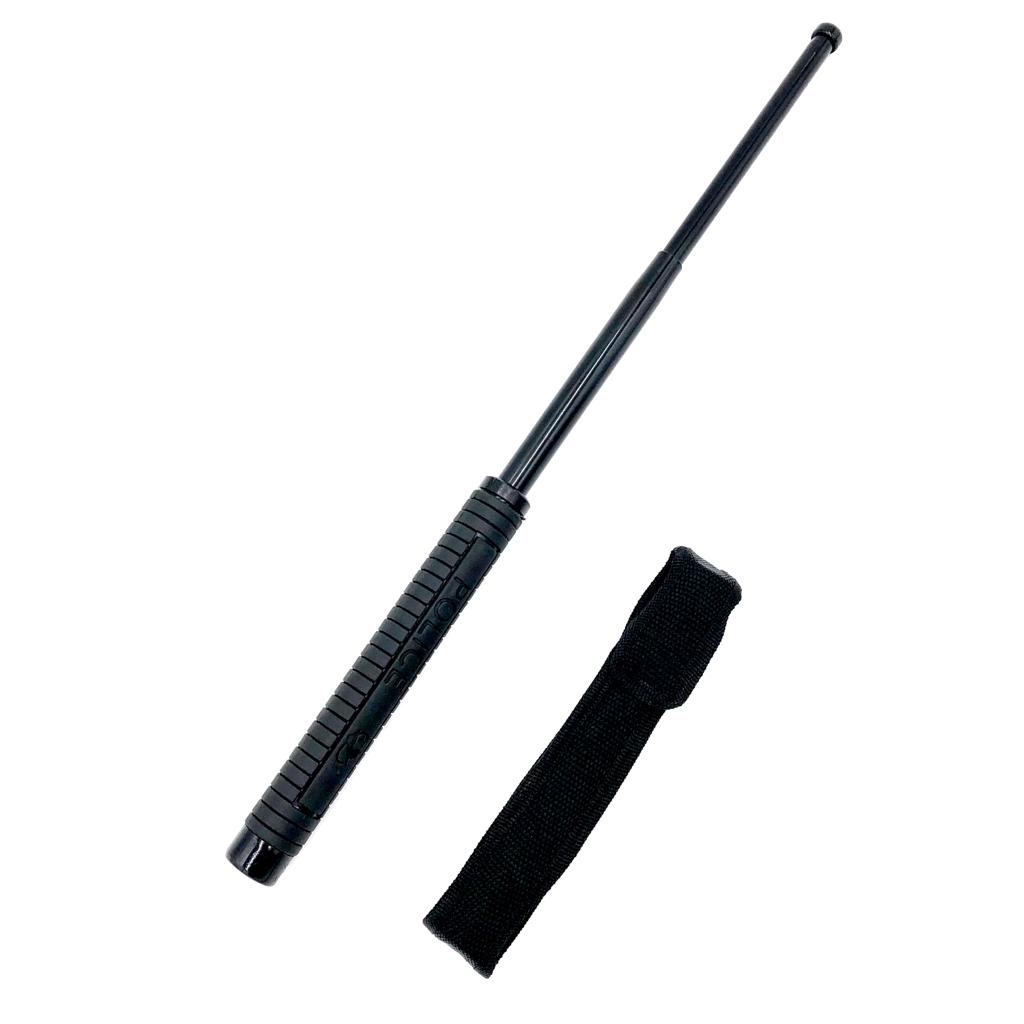 Baston telescopic Police, 50cm, Hozro® din otel inoxidabil cu 3 Elementi cu maner antialunecare si mecanism extensibil design compact si rezistent HOZRO