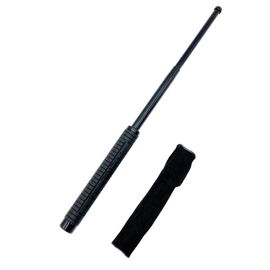 Baston telescopic Police, 50cm, Hozro® din otel inoxidabil cu 3 Elementi cu maner antialunecare si mecanism extensibil design compact si rezistent HOZRO