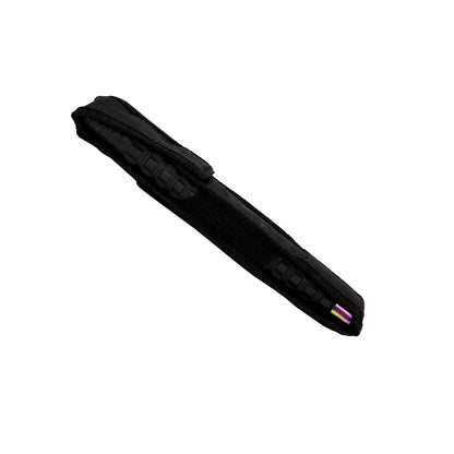Baston telescopic Hozro profesional Eagle din otel inoxidabil, maner cauciucat zimtat, 66 cm, 3 segmnete, fade, husa cu prindere la curea si cutie HOZRO