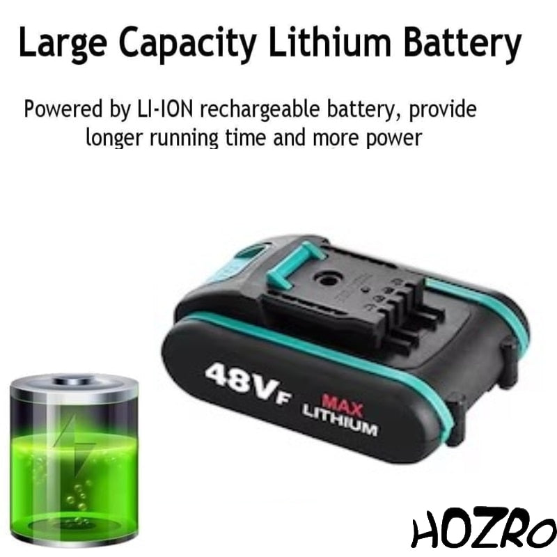 Foarfeca Electrica de Gradinarit HOZRO, 48V cu 2 Baterii Reincarcabile, 2 Lame din Otel Carbon, Set Complet cu Cheie, Imbus, Taiere Reglabila 15–30mm HOZRO
