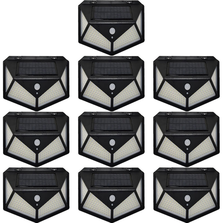 Lampă Solară cu 180 LED-uri HOZRO, Iluminare Puternică, Încărcare Solară, Senzor de Mișcare, Rezistentă la Intemperii HOZRO