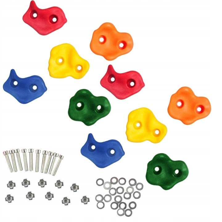 Set 10 Bucati Pietre Catarat Hozro®  – Perete Escaladă Copii, Interior/ Exterior, Multicolor