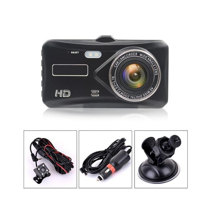 Camera Auto HOZRO® DVR, Dual Lens HD 1080p, dubla inregistrare fata si spate, camera de rezerva, ecran de 4 inch, inregistrare in bucla, detectarea miscarii, durabil HOZRO