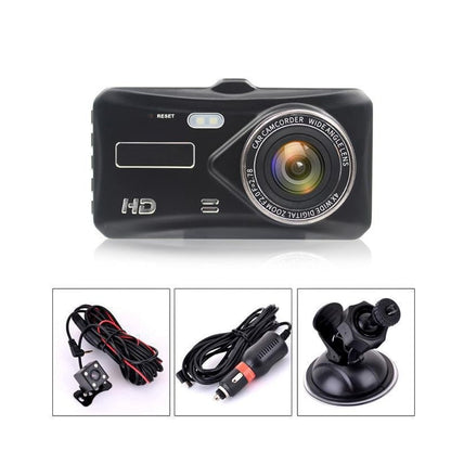 Camera Auto HOZRO® DVR, Dual Lens HD 1080p, dubla inregistrare fata si spate, camera de rezerva, ecran de 4 inch, inregistrare in bucla, detectarea miscarii, durabil HOZRO