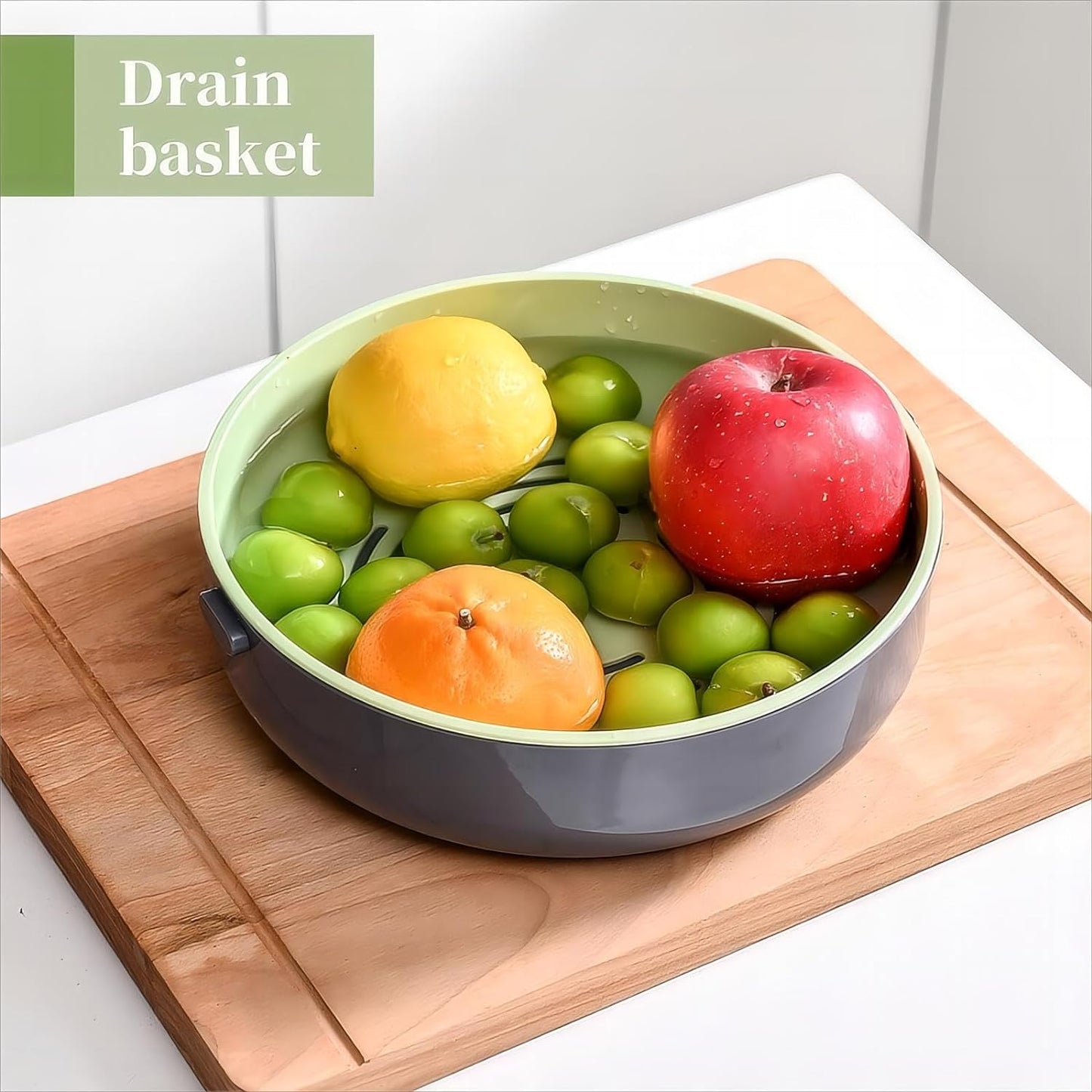 Razatoare mutifunctionala pentru legume si fructe, 8 lame diferite, recipient din plastic, fund anti-alunecare, 30x22x10 cm, gri/verde BESTSELLS