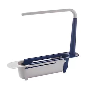 Suport multifunctional pentru burete si accesorii de curatenie vase de bucatarie, pentru chiuveta, telescopic, alb/diverse culori, ABS, 27X6X32-45 CM BESTSELLS