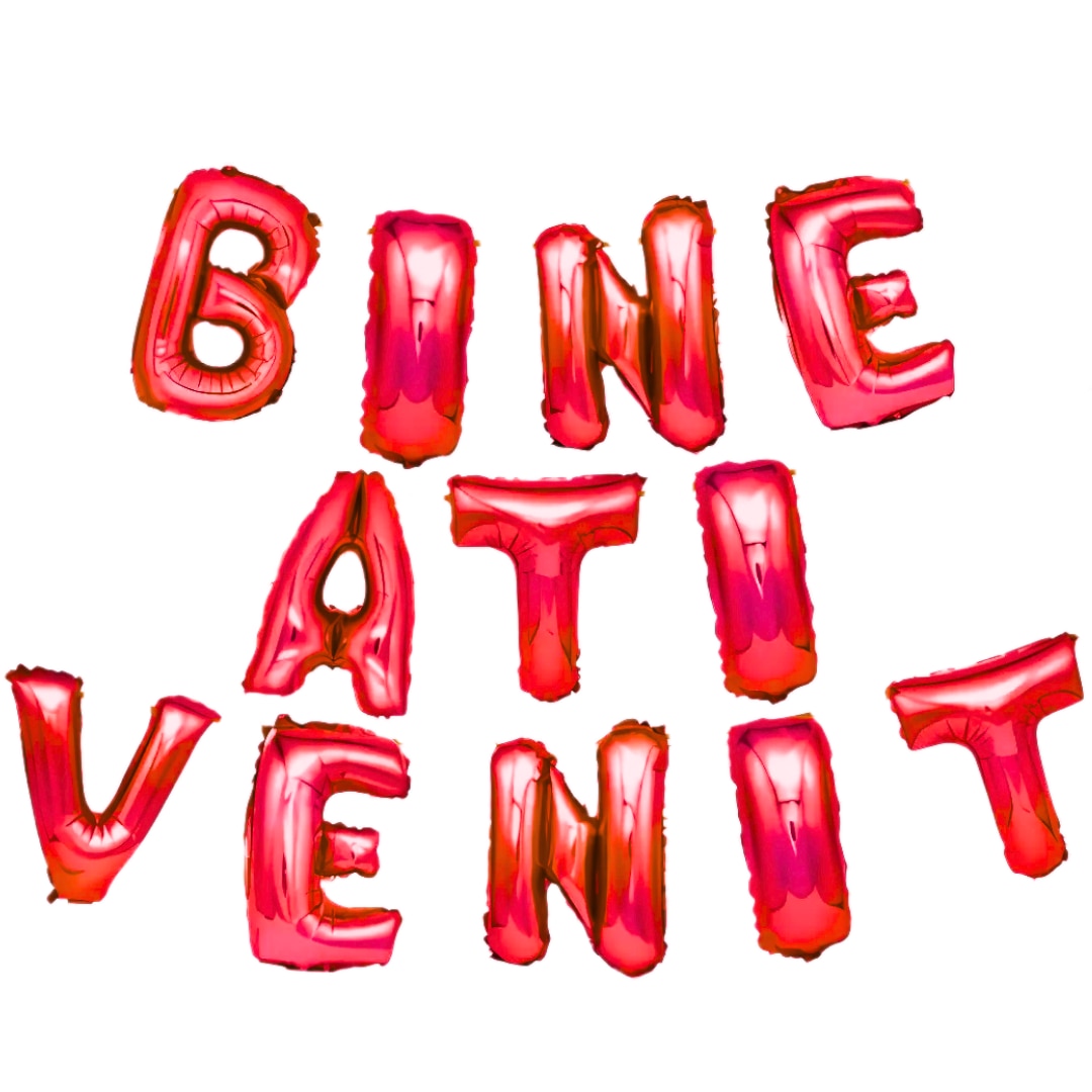 Set Baloane HOZRO, din Folie „Bine Ați Venit” – Decor Petrecere, Baby Shower, Botez, Aniversări sau Evenimente Speciale HOZRO