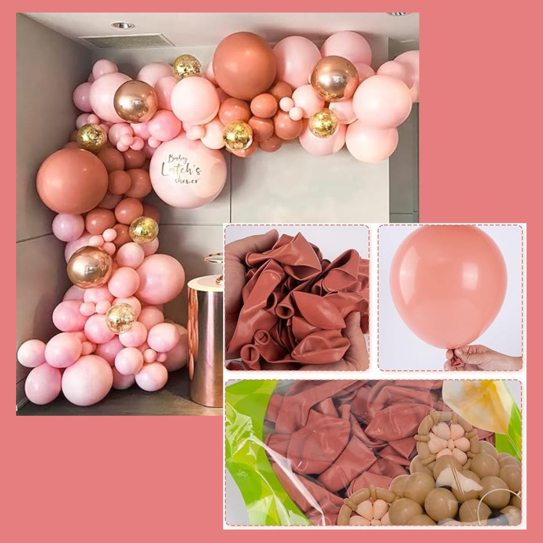 Set baloane din latex, Hozro®, somon, 25 cm, Accesorii Elegante pentru Petreceri, Nuntă sau Evenimente Tematice, Material Rezistent HOZRO