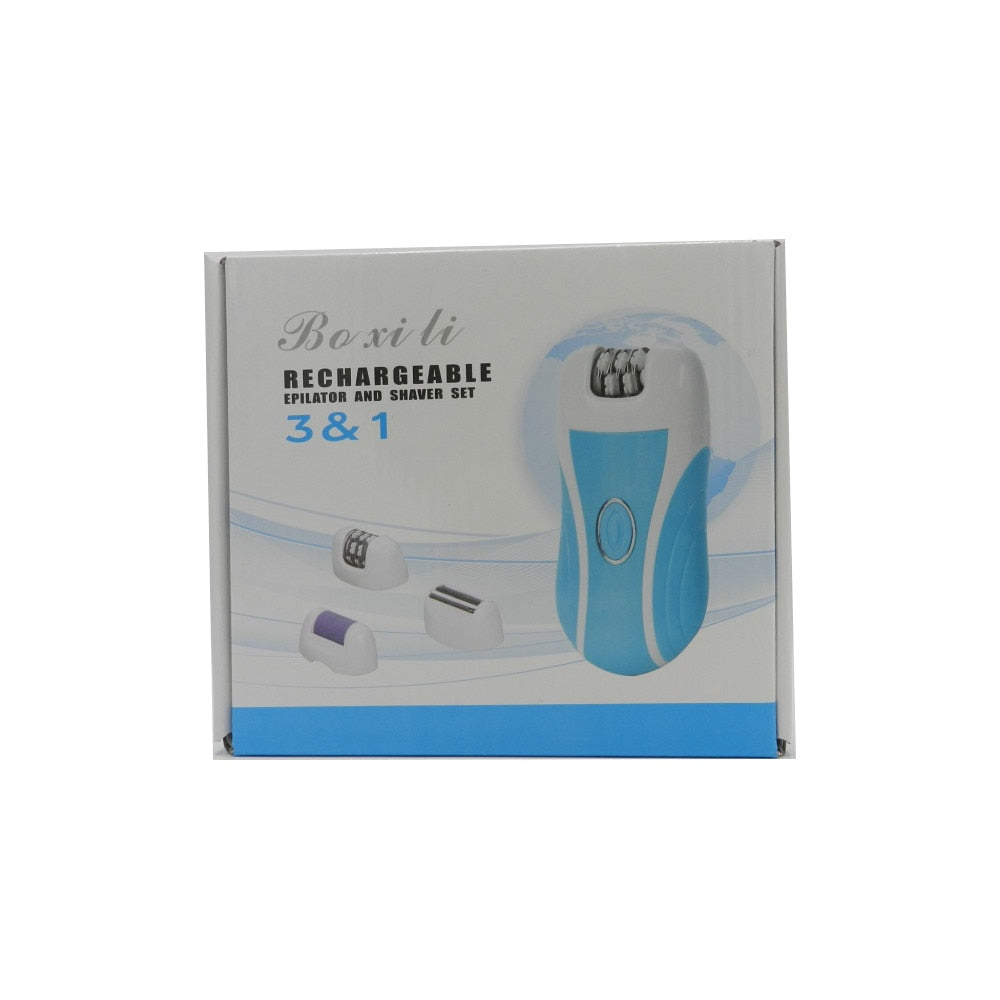 Epilator Reîncărcabil  HOZRO Boxili 3 in 1, 2 Capete pentru Epilare și Ras, Acumulator și 2 Viteze, diverse culori HOZRO