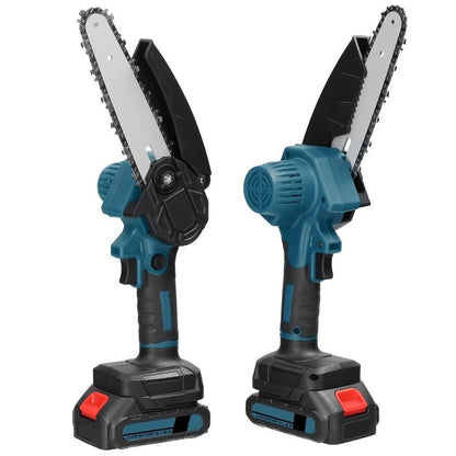 Mini fierastrau electric / mini drujba cu lant, Reincarcabila, protectie mana HOZRO, 21V, lungime lama 19 cm, 2 acumulatori BESTSELLS