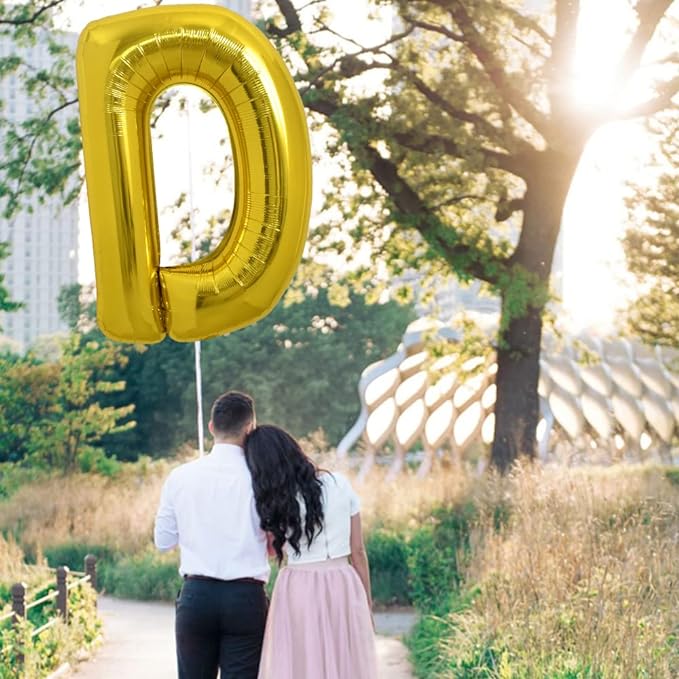 Balon folie HOZRO, gold, in forma de litera D, 40 cm BESTSELLS
