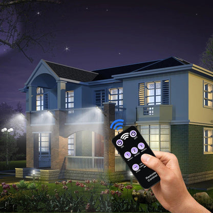 Lampă HOZRO stradala cu incarcare solara, 90 x LED COB, 3 moduri de functionare, buton ON/OFF, telecomanda inclusa, LL-63T K, cu Senzor de Mișcare – Montare pe Perete, Iluminat Exterior Puternic și Eficient HOZRO