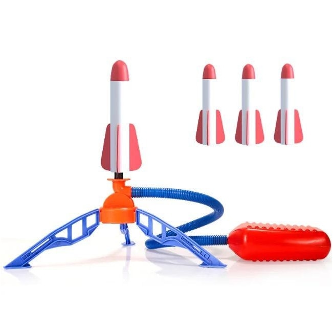Set Lansator Rachete Hozro® cu Presiune Aer – 2 Rachete, Direcție Reglabilă, Jucărie Exterior Copii HOZRO