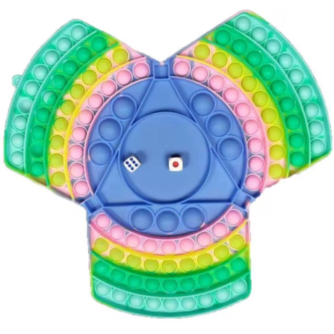 Joc Interactiv Senzorial HOZRO, Pop It cu 2 Zaruri, Dimensiune 27 × 27 cm – Jucarie Antistres Multicolora, Educativa si Amuzanta pentru Copii si Adulti HOZRO