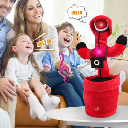 Jucărie Interactivă HOZRO, Cactus Dansator Squid Game – Imitație, Cântă și Dansează, cu Lumină și Sunet, 32 cm, Roșu-Negru HOZRO