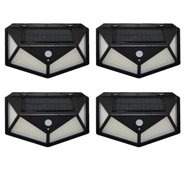 Lampă Solară cu 180 LED-uri HOZRO, Iluminare Puternică, Încărcare Solară, Senzor de Mișcare, Rezistentă la Intemperii HOZRO