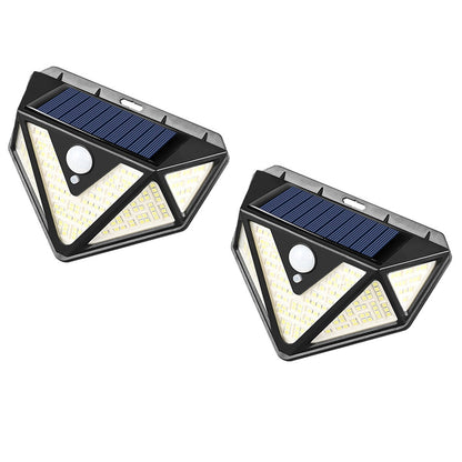 Lampa HOZRO, incarcare solara, 166 x LED SMD, senzor de miscare/lumina/stare de veghe, buton ON/OFF, CL-166, Design Modern, Negru HOZRO
