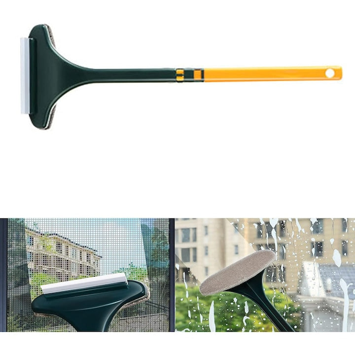 Stergator de geamuri 2 in 1 pentru ferestre interioare si exterioare, Gresie, Faianta, Geam Cabina Dus, Hozro® HOZRO
