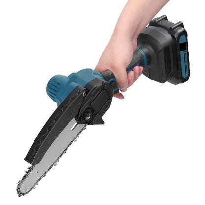 Mini fierastrau electric / mini drujba cu lant, Reincarcabila, protectie mana HOZRO, 21V, lungime lama 19 cm, 2 acumulatori BESTSELLS