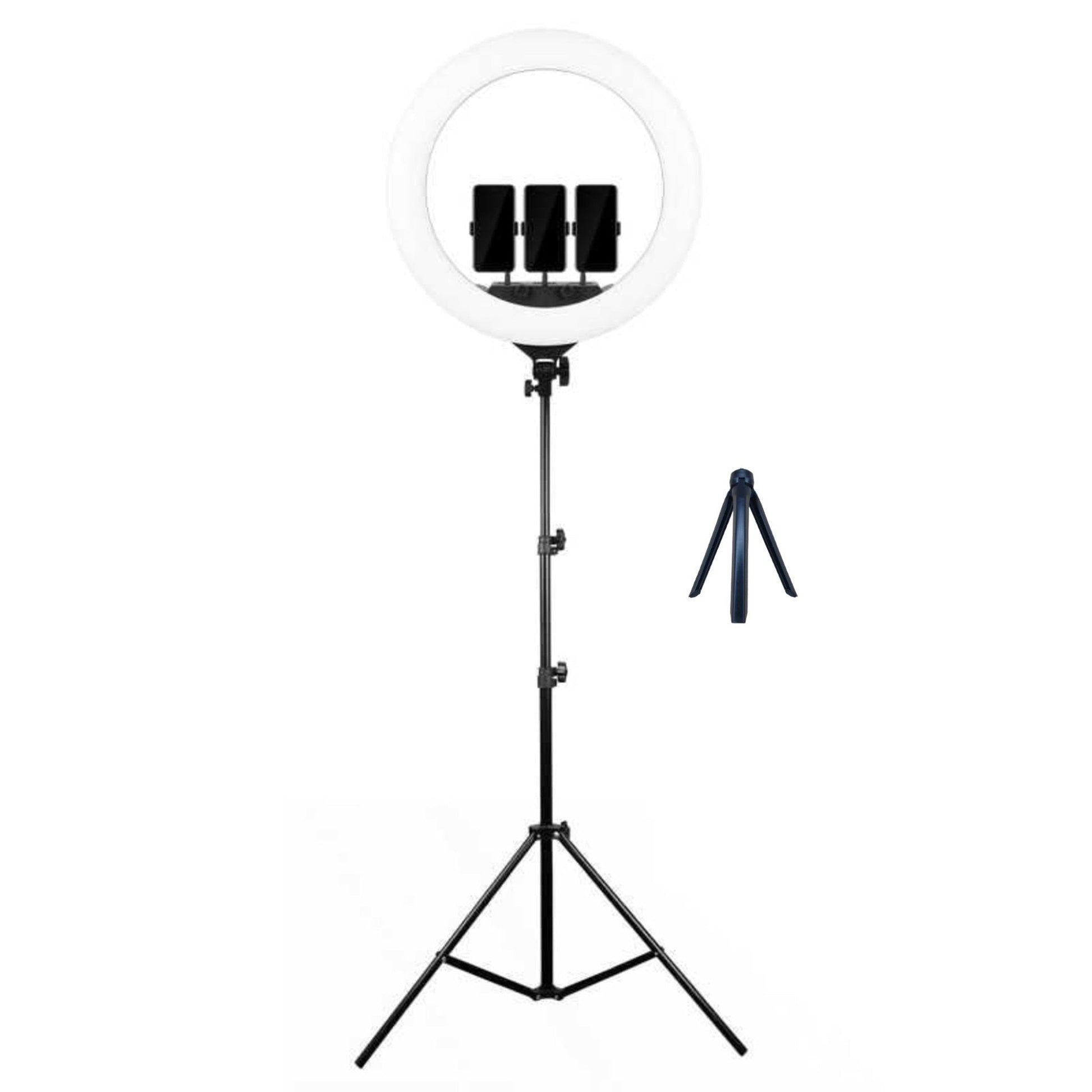 Lampa circulara Ring Light HOZRO, diametru 56cm/22" LED, lumina naturala/rece/calda, conectare USB, reglaj intensitate, suport telefon, Perfectă pentru Orice Situație HOZRO