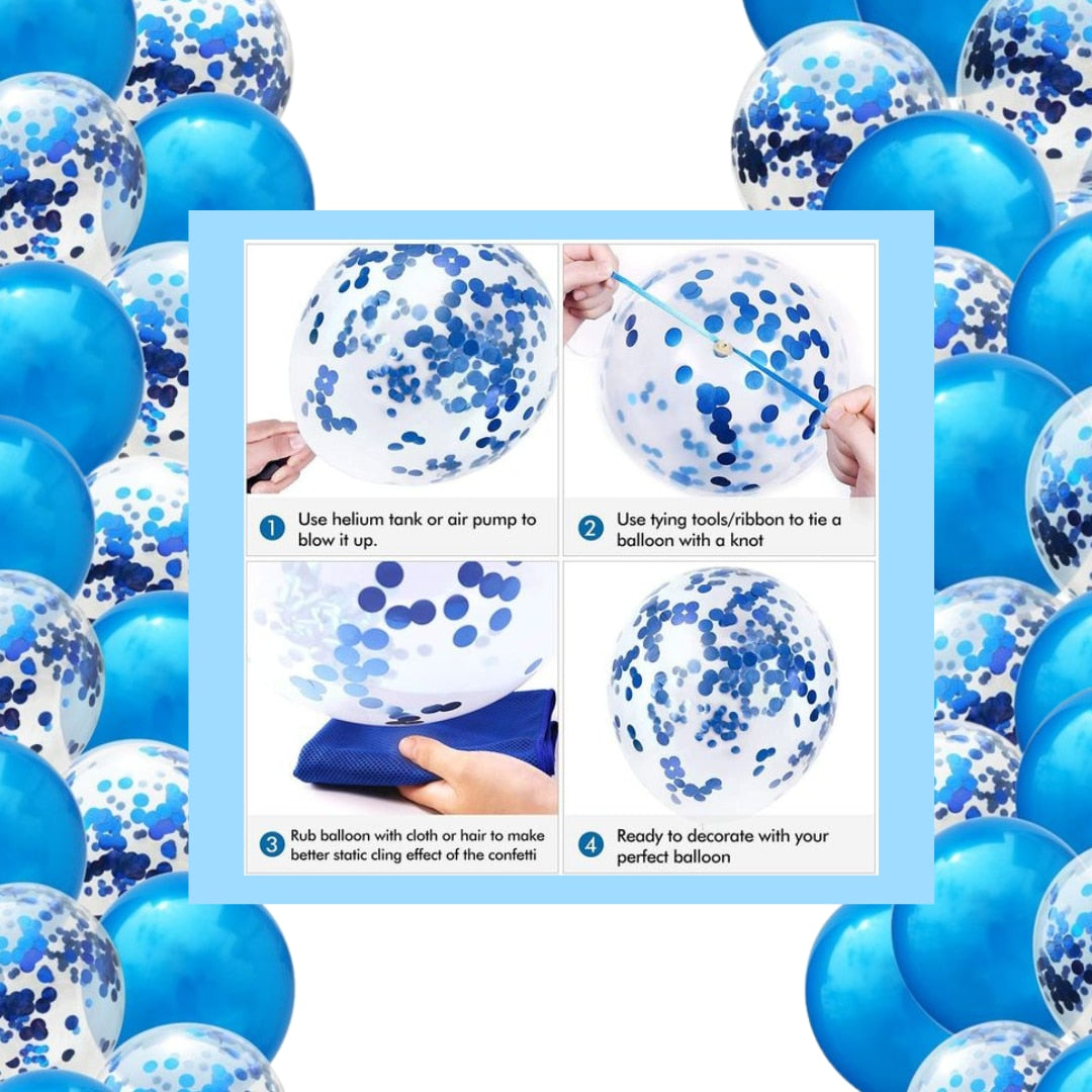 Set 10 baloane din latex confetii, Hozro®, diverse culori, 25 cm, Accesorii Elegante pentru Petreceri, Nuntă sau Evenimente Tematice, Material Rezistent HOZRO