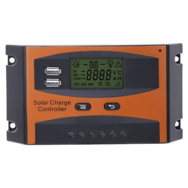 Controler solar Hozro PWM de 20A Phuture, 12V/24V, Regulator solar alimentare acumulatori, cu 2 USB si ecran LCD HOZRO