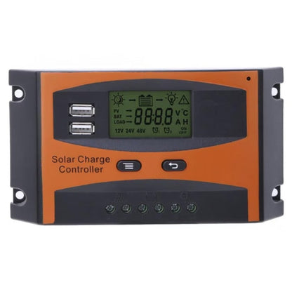 Controler solar Hozro PWM de 20A Phuture, 12V/24V, Regulator solar alimentare acumulatori, cu 2 USB si ecran LCD HOZRO