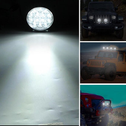 Lumină Profesională Hozro– Proiector LED auto, rotund, 42W, 14 leduri, pentru offroad, vanatoare, pescuit, utilaje,  Iluminare Puternica HOZRO