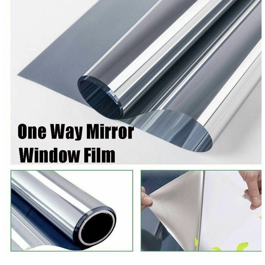 Folie Reflexiva Hozro pentru Geamuri Termopan, Efect de Oglinda, Protectie Solara UV, Argintie, 60 x 300 cm HOZRO