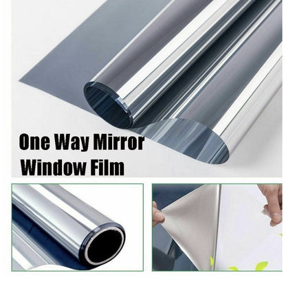 Folie Reflexiva Hozro pentru Geamuri Termopan, Efect de Oglinda, Protectie Solara UV, Argintie, 60 x 300 cm HOZRO