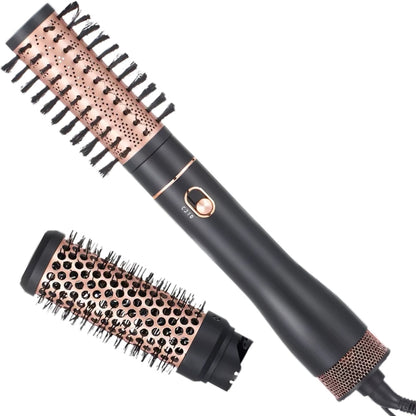 Perie electrica HOZRO®, speciala pentru coafarea parului, cu doua capete interschimbabile invelis din ceramica, doua trepte de viteza, aer cald si rece, putere 650W, protectie dubla supraincalzire BESTSELLS