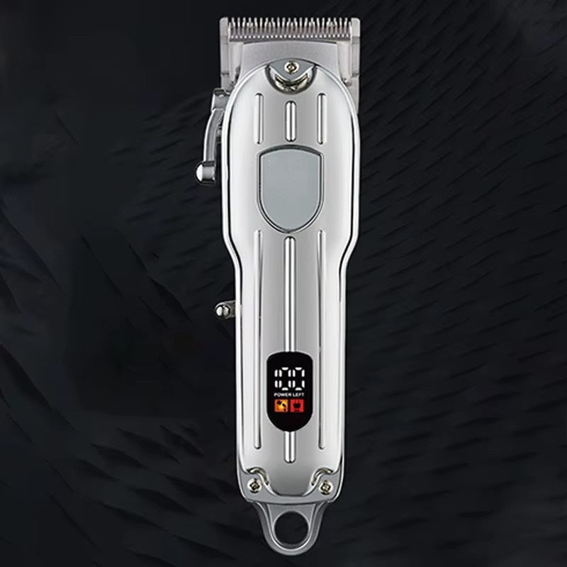 Masina de tuns profesionala HOZRO GM-6716, carcasa metalica, cu afisaj, cu acumulator si 4 piepteni BESTSELLS