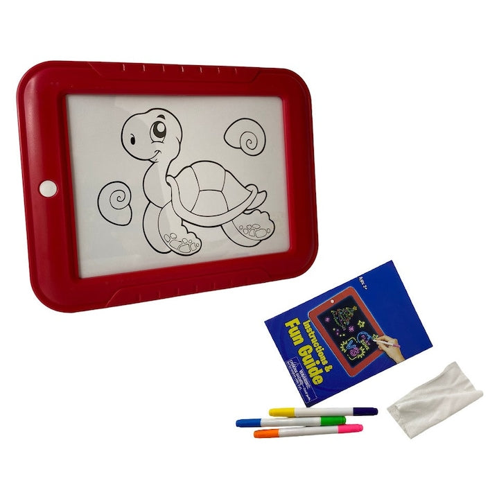 🎨 Tabletă Grafică cu Ecran LCD Magic Pad HOZRO – Lumini LED Interactive, 30 de Șabloane și 3 Pixuri cu Două Capete HOZRO