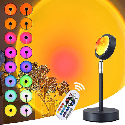 Lampa ambientala RGB, HOZRO, efecte de lumini, control prin aplicatie telefon, telecomanda, proiecteaza Apus de Soare, cap rotativ 360°, Negru BESTSELLS