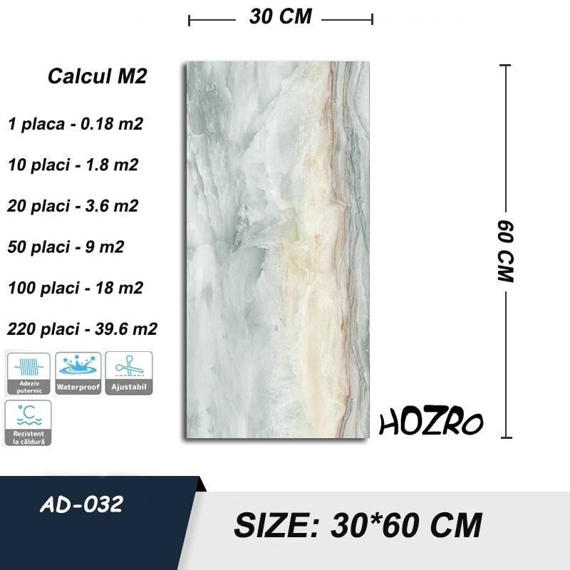 Set Placi imitatie Marmura autoadezive HOZRO, Model premium, pentru pereti, design modern, foarte usor de montat 250-7 BESTSELLS
