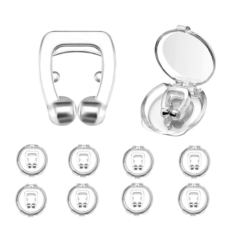 😴 Clips Magnetic Anti-Sforăit Hozro – Silicon Premium, Transparent, cu Etui Igienic Inclus HOZRO