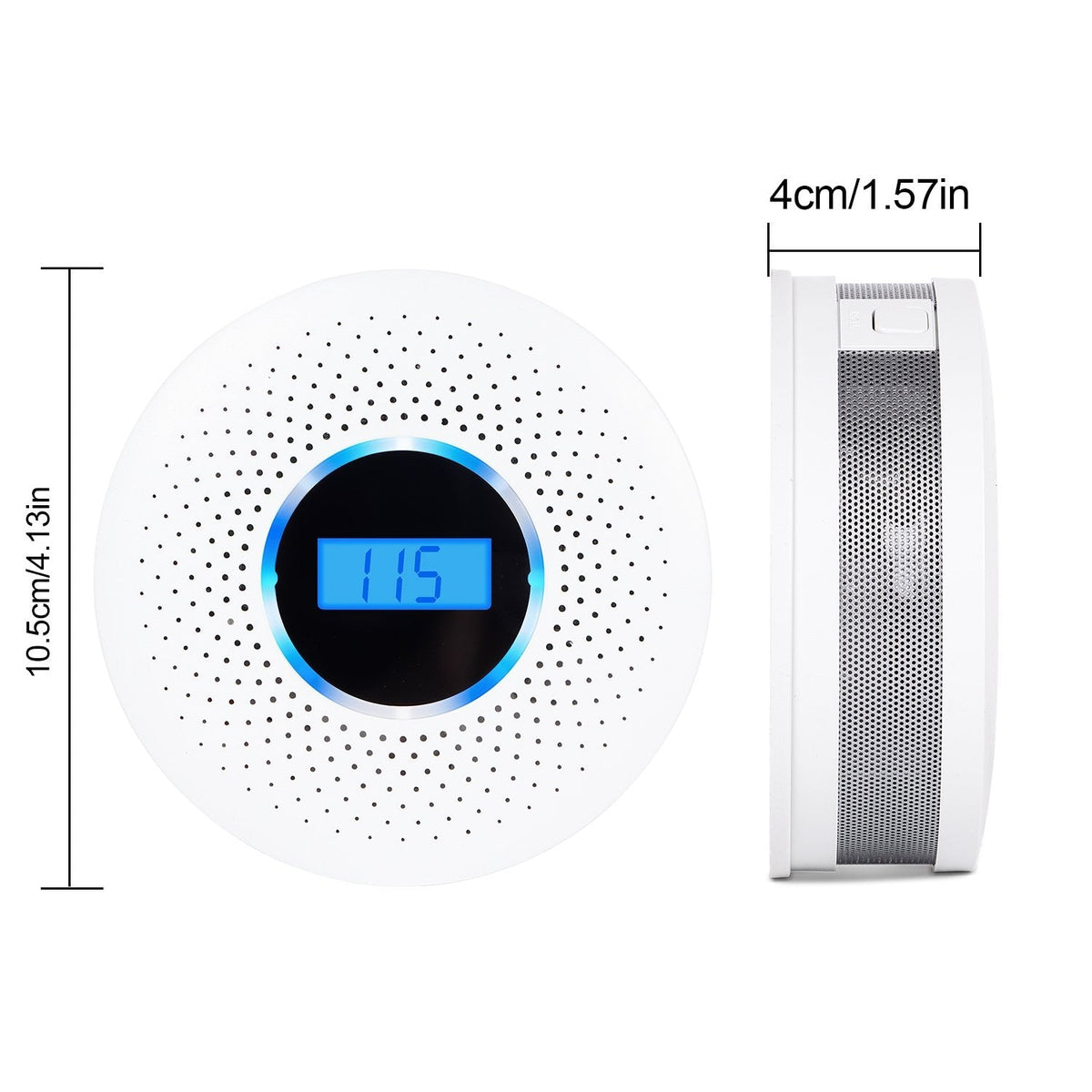 Senzor Hozro de fum si detector de gaz CO monoxid de carbon, alarma 85dB, display LCD, baterie 3xAA HOZRO
