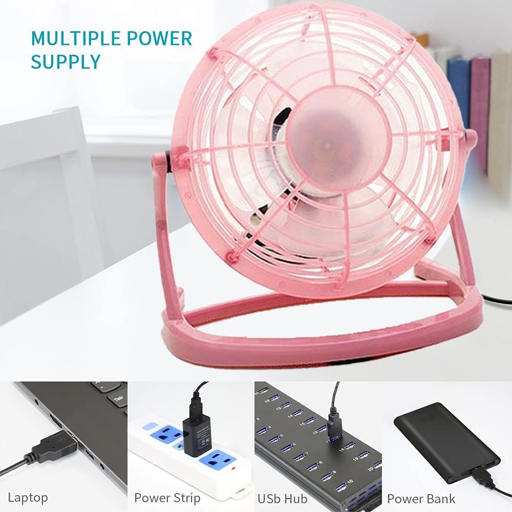 Mini Ventilator de Masă USB Hozro, 6 inch – Performanță Metalică și Răcorire la 360° HOZRO