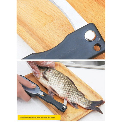 Dispozitiv HOZRO, Practic și Ușor de Utilizat pentru Curățarea Peștilor, solzi si viscere, cu Capac de Protecție, lame Inox, Design Ergonomic– Ideal pentru Bucătărie, Rapid și Curat BESTSELLS