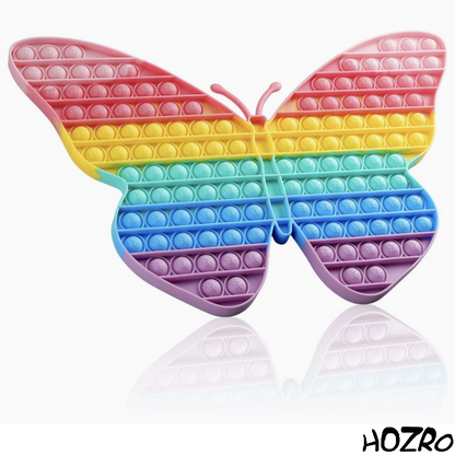 Jucarie Interactiva HOZRO, Pop It Fluture Flippy, Dimensiuni Mari 25×30 cm, Multicolor – Antistres, Educativa si Amuzanta pentru Copii si Adulti, Flip It & Push On It HOZRO