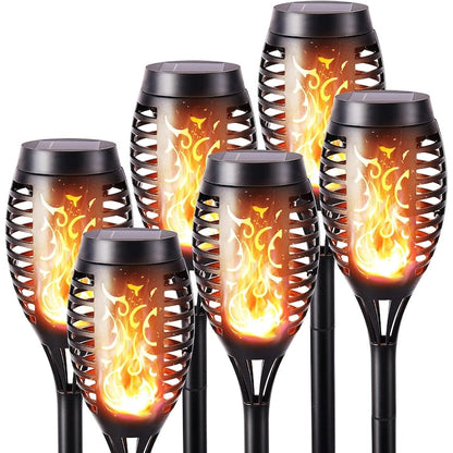 Set 2 Lămpi Solare Tip Torță cu Efect de Flacără – 52 cm, IP65, Negru BESTSELLS