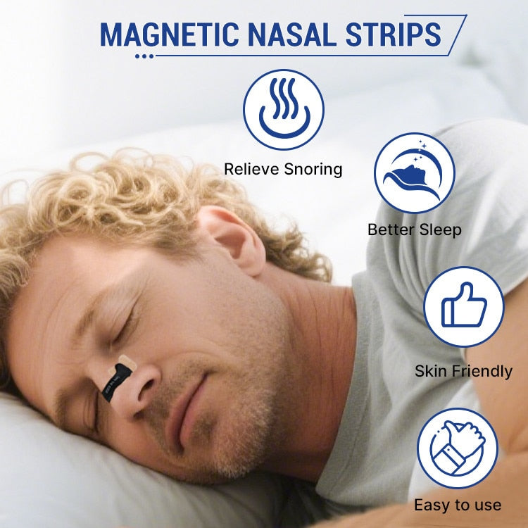 Benzi nazale magnetice reutilizabile Hozro, anti-sforait, set 15 perechi (30 bucati), pentru confort si respiratie usoara zi si noapte, adeziv puternic HOZRO
