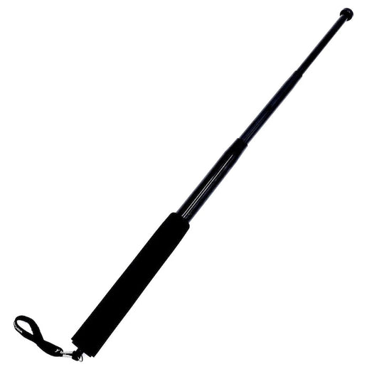 Baston telescopic 64 cm Hozro® din otel inoxidabil cu 4 Elementi cu maner antialunecare si mecanism extensibil design compact si rezistent negru HOZRO